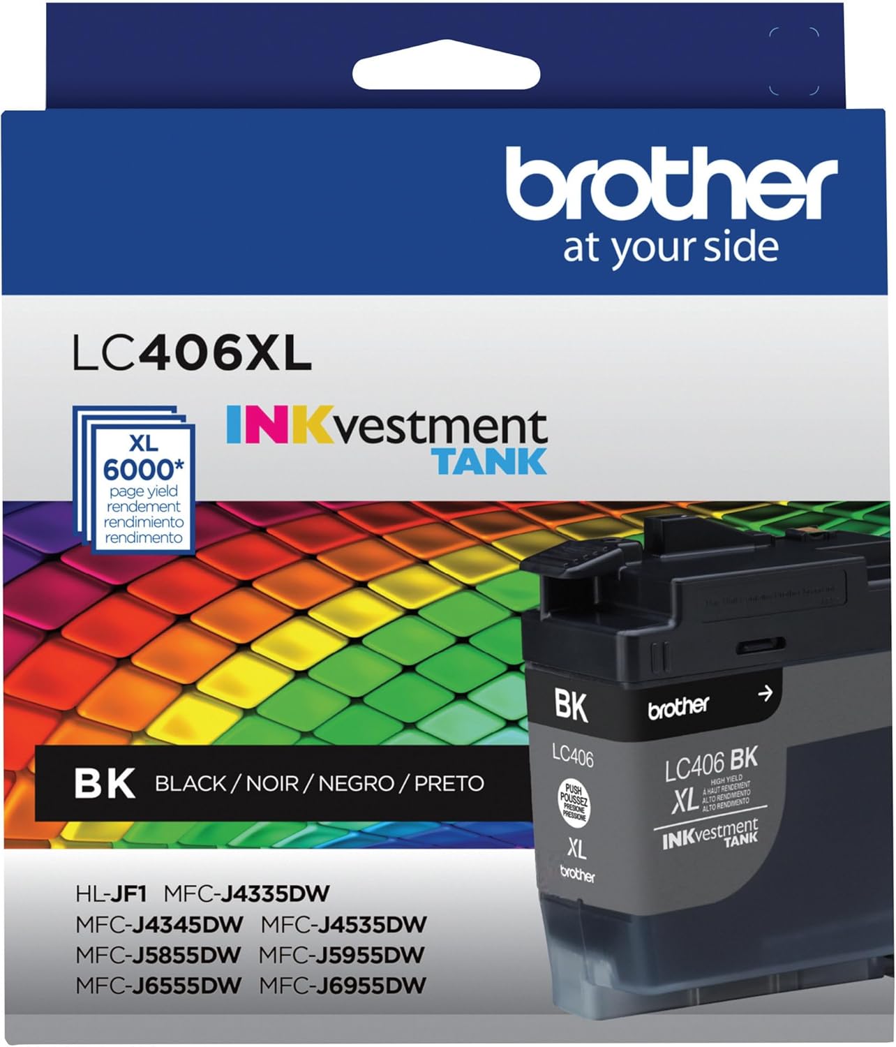 Genuine Brother LC406XLBK High Yield Black Ink Cartridge, New - Exp. 6/2028