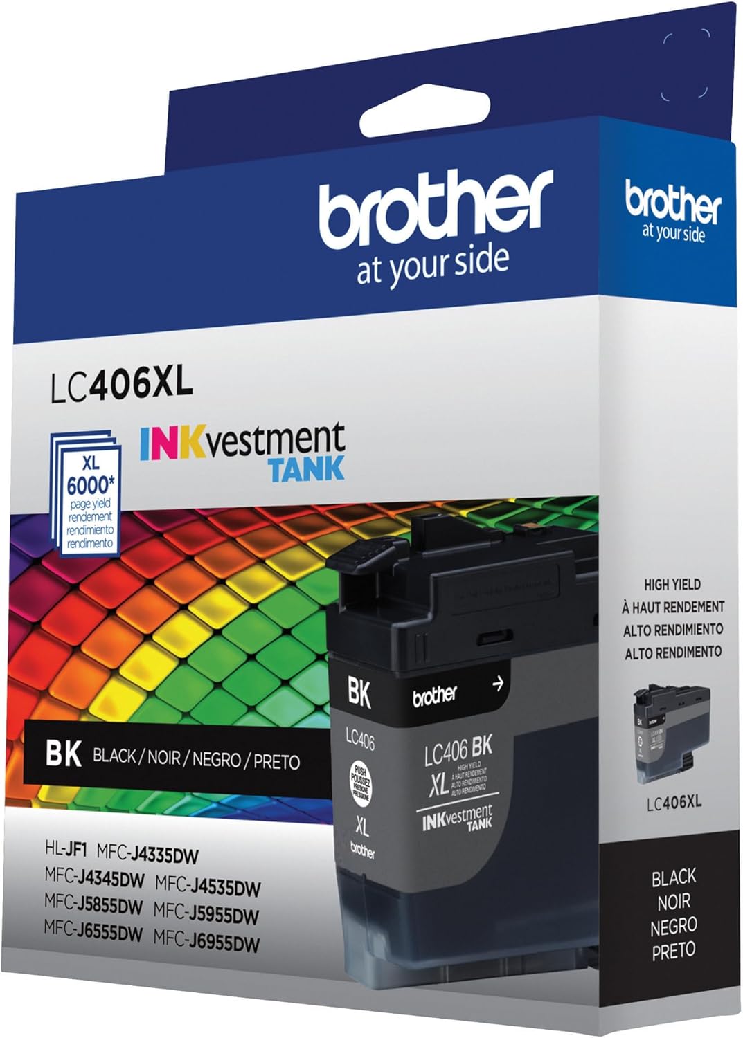Genuine Brother LC406XLBK High Yield Black Ink Cartridge, New - Exp. 6/2028