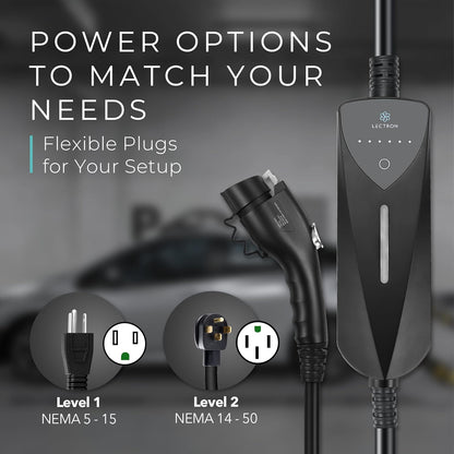 Lectron Level 1/2 (8A - 40A),  J1772 Portable Dual-Level  EV Charger, New!