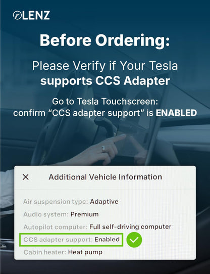 LENZ CCS1 to Tesla Adapter for DC Fast Charging 250kW, Factory Tested!