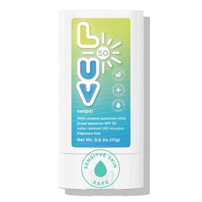 L-UV swipe! SPF 50 Mineral Sunscreen Stick, .6 oz, Trusted Protection, Exp. 6/27