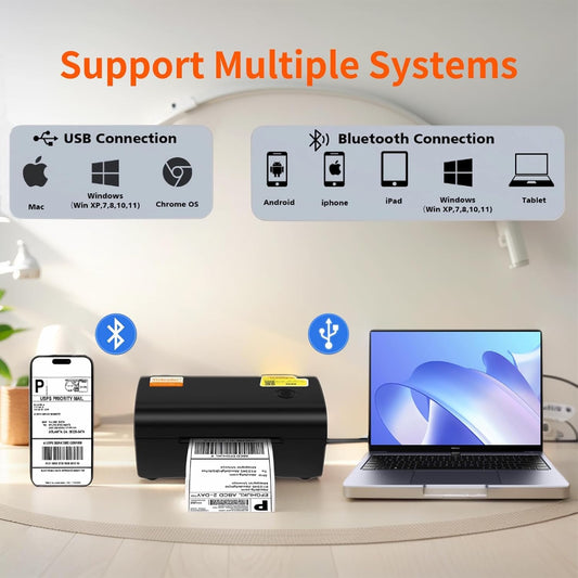 Yinleader Model M4202 Thermal Label Printer, Prints 4x4, 4x6 & other Sizes, New!