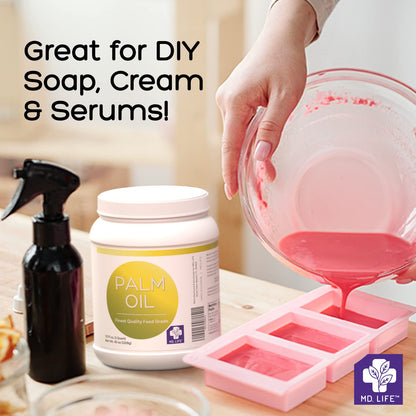 MD.LIFE Cold Pressed, Food Grade Palm Oil - 32 oz, New - Exp. 7/28