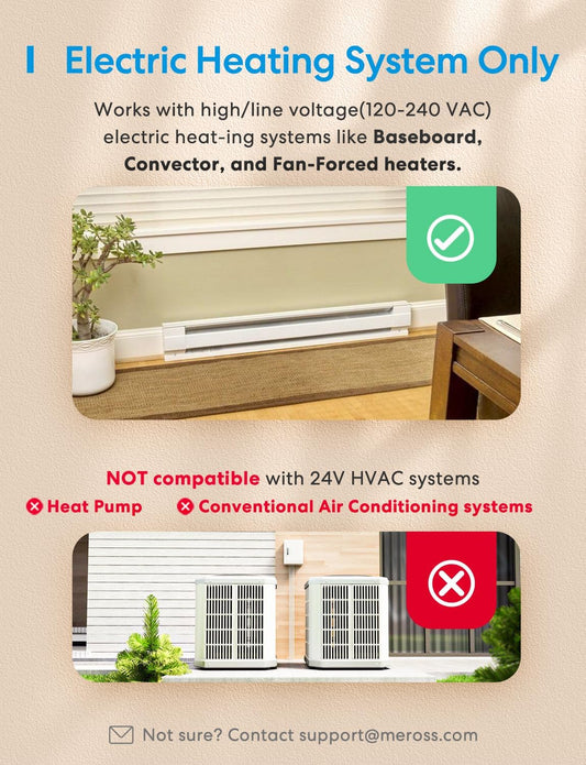 Meross Matter Smart Thermostat for Electric Baseboard Heater, New (OB)