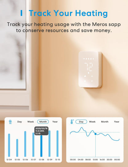 Meross Matter Smart Thermostat for Electric Baseboard Heater, New (OB)