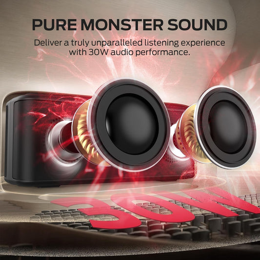 Monster Shock Plus Bluetooth 6.0 Speaker w/ 30W Stereo Sound Plus, Brand New!