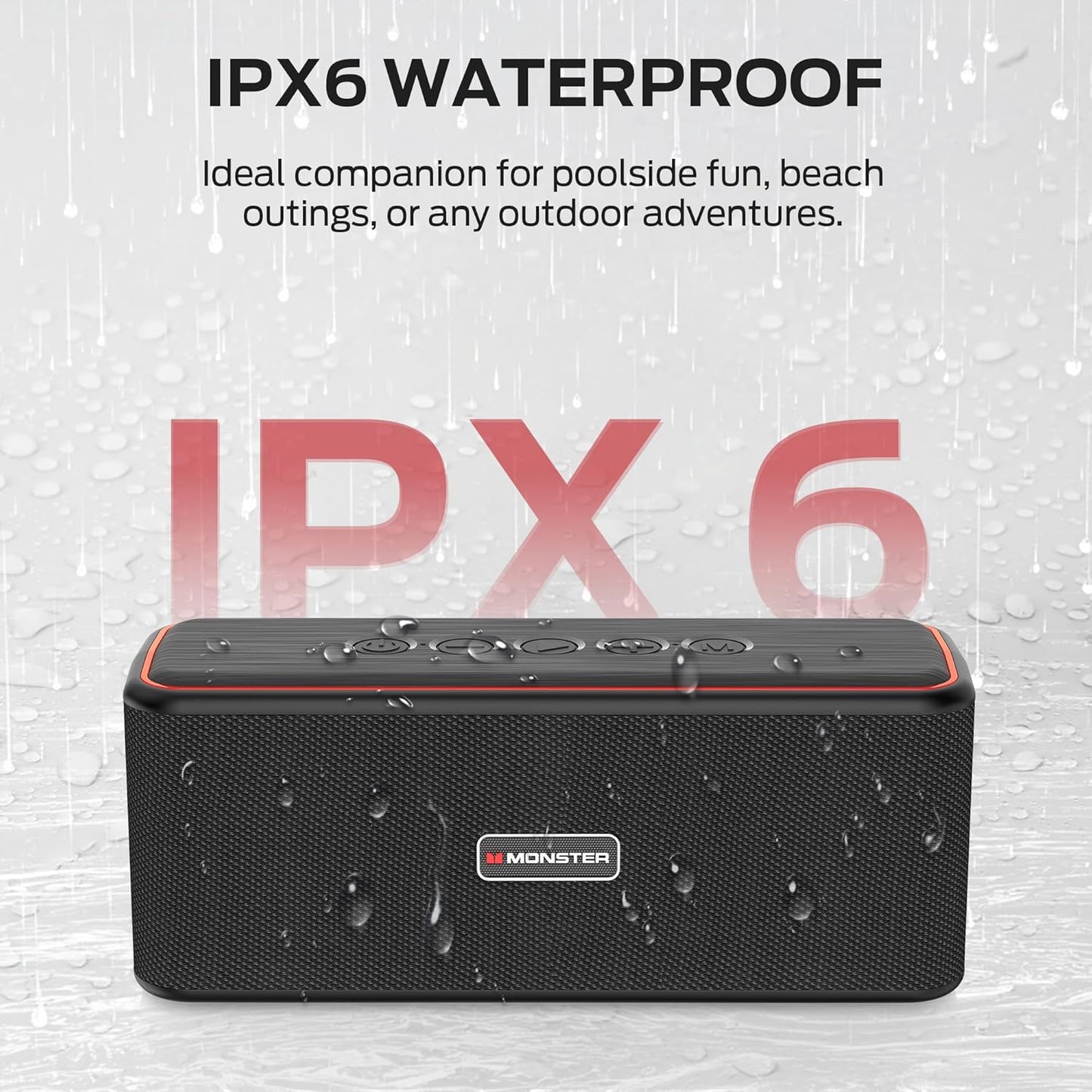 Monster Shock Plus Bluetooth 6.0 Speaker w/ 30W Stereo Sound Plus, Brand New!