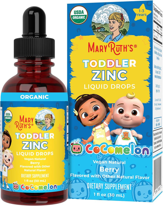 Mary Ruth's Organic Cocomelon Toddler Liquid Zinc Drops, 1 fl oz, Exp. 1/27
