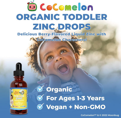 Mary Ruth's Organic Cocomelon Toddler Liquid Zinc Drops, 1 fl oz, Exp. 1/27