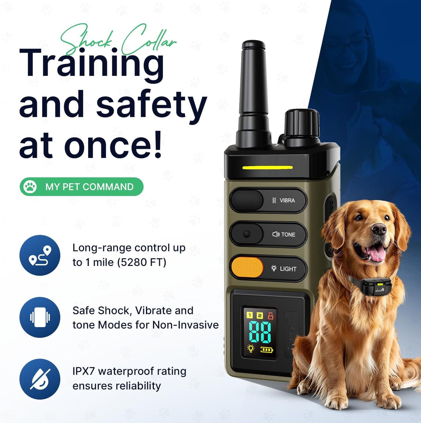 Deynisysty / My Pet Dog Training Collar (MPC625) w/ Remote, 1 Mile Range, New!