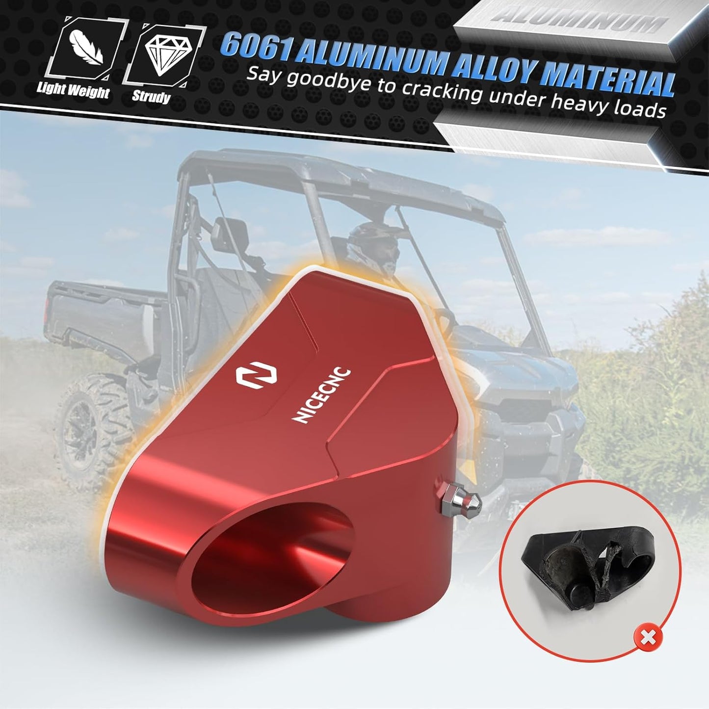 NICECNC Dump Bed Hinges Support Pivot For Can-Am Commander 1000R Max 2021-2023
