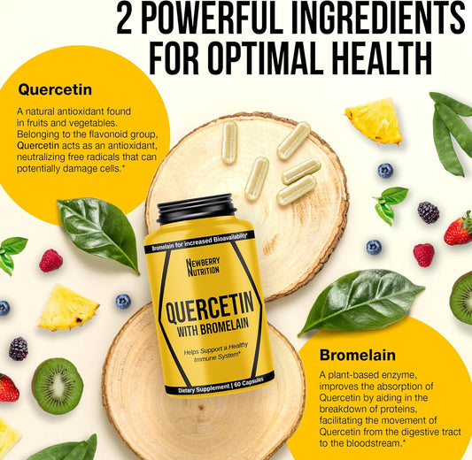 Newberry Nutrition Quercetin w/ Bromelain, 60 caps., Exp. 8/27, Free Ship!