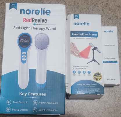 Norelie RedRevive Red Light Therapy Wand w/ Bonus - Wand Holder & Gel - New!