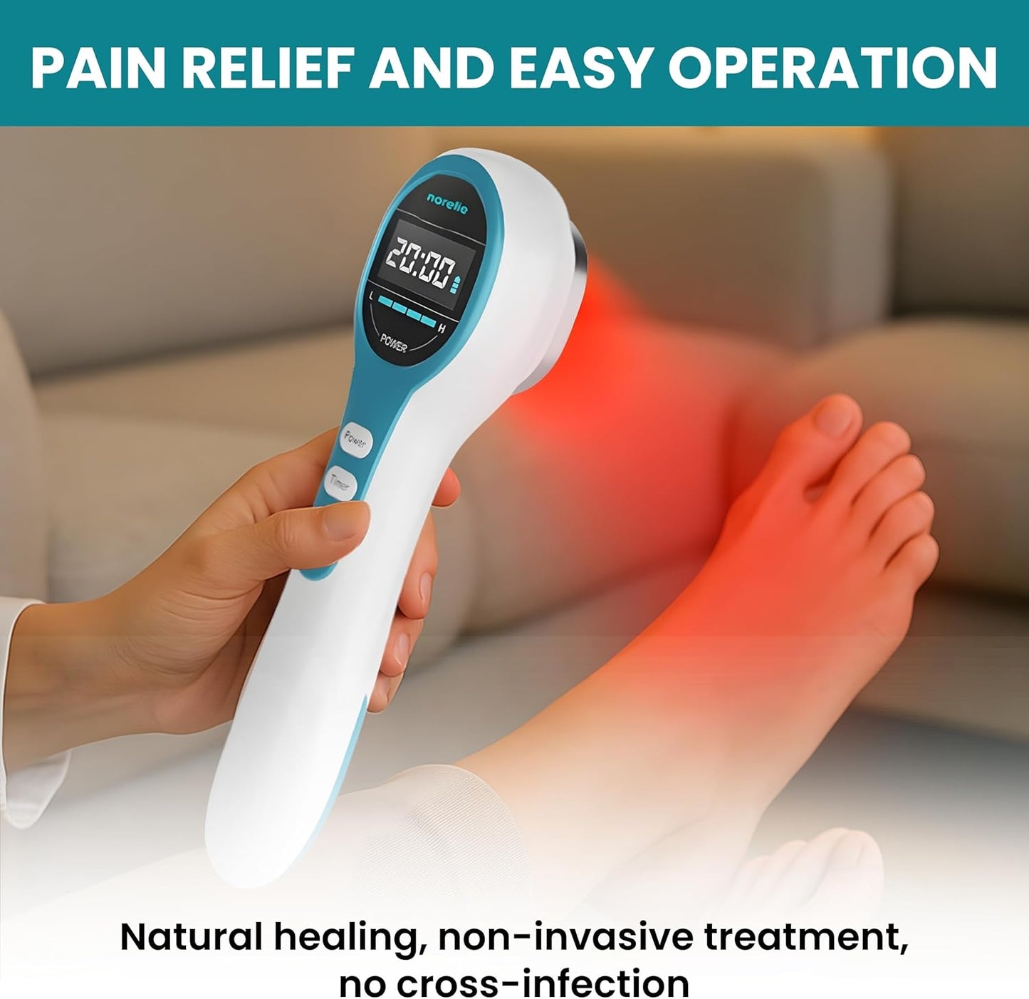 Norelie RedRevive Red Light Therapy Wand w/ Bonus - Wand Holder & Gel - New!