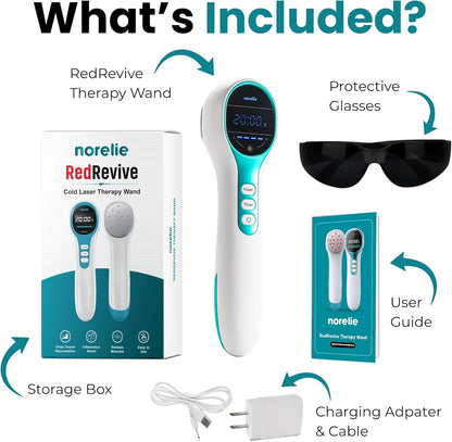 Norelie RedRevive Red Light Therapy Wand w/ Bonus - Wand Holder & Gel - New!