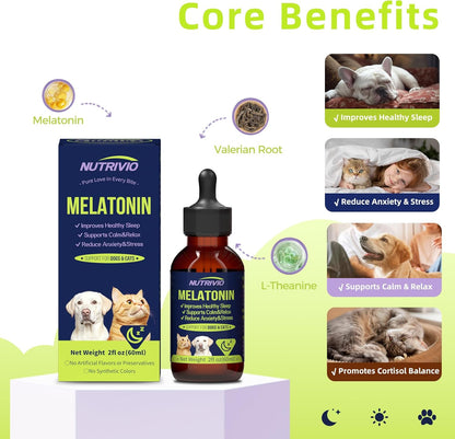 Pet Melatonin Support for Dogs & Cats, 2 oz, Anxiety Relief, New! Exp. 8/27