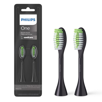 Philips One by Sonicare Toothbrush Heads (2 Packs), Black BH1022/04,New (Sealed)