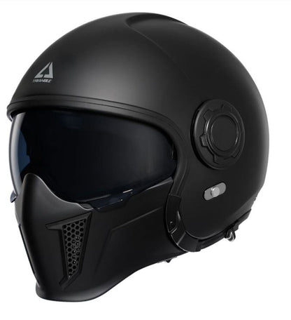 Triangle OP12A Open Face Motorcycle Helmet for Men, Size Small, Black, New!