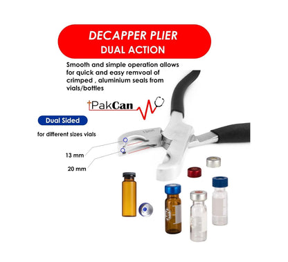 PakCan Dual Action 11mm & 8mm Vial Decapper for Crimped Vials & Bottles, New!