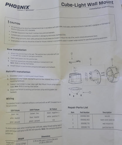 Phoenix CLW-13LED-120-240-N, 1000 Lumens, Wall Mount Lighting, New!
