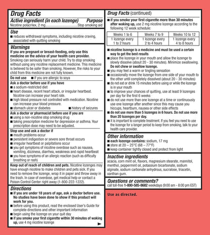 Habitrol Nicotine Lozenge 4mg Mint Flavor for Quitting Smoking, 135ct, Exp. 9/26