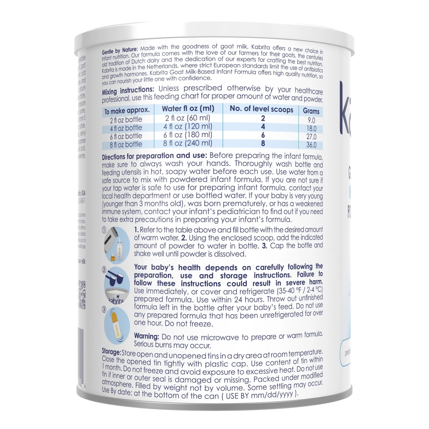 Kabrita Goat Milk Infant Formula, Non-GMO, DHA, 28 oz, 0-12 Months, Exp. 4/27
