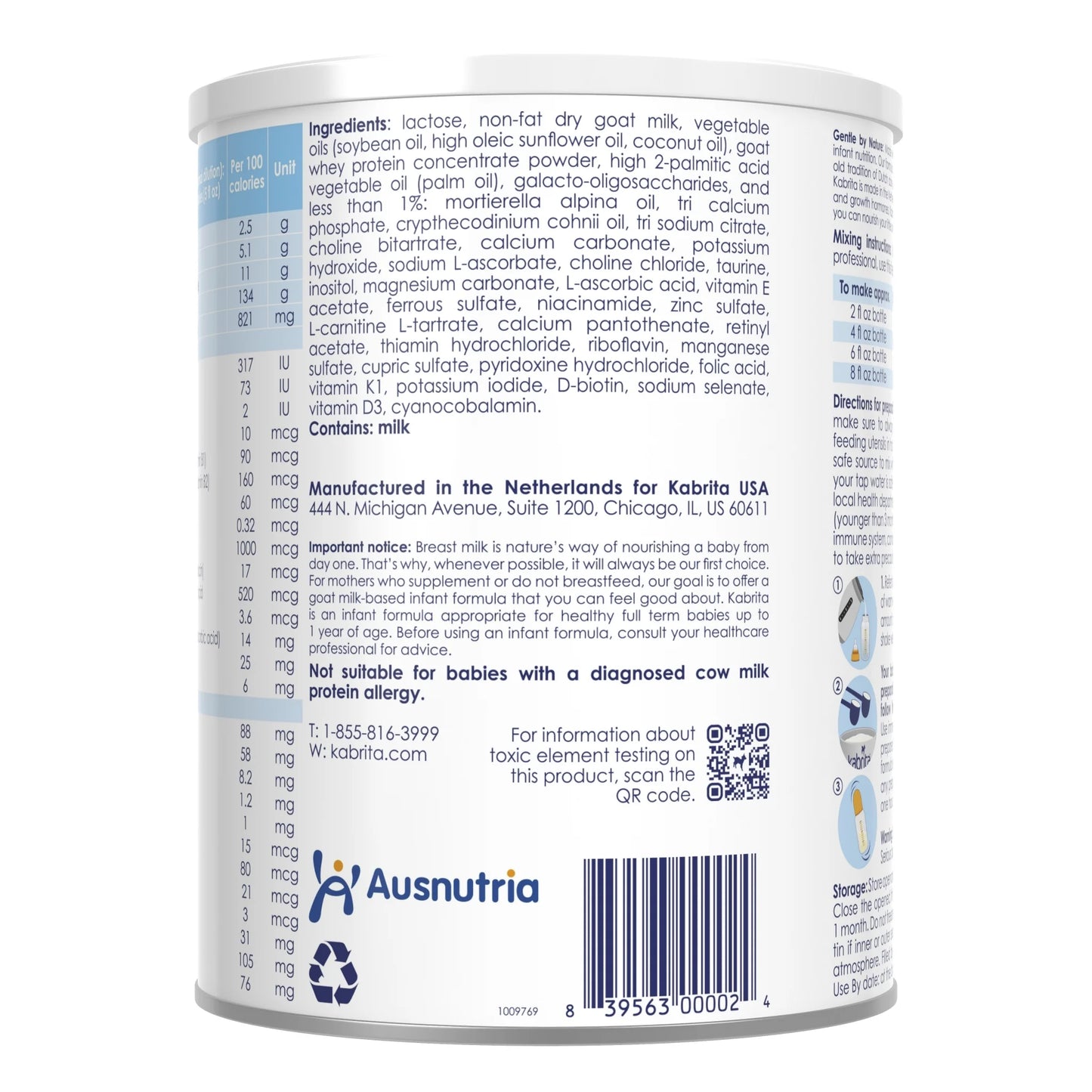 Kabrita Goat Milk Infant Formula, Non-GMO, DHA, 28 oz, 0-12 Months, Exp. 4/27