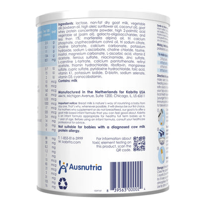 Kabrita Goat Milk Infant Formula, Non-GMO, DHA, 28 oz, 0-12 Months, Exp. 4/27