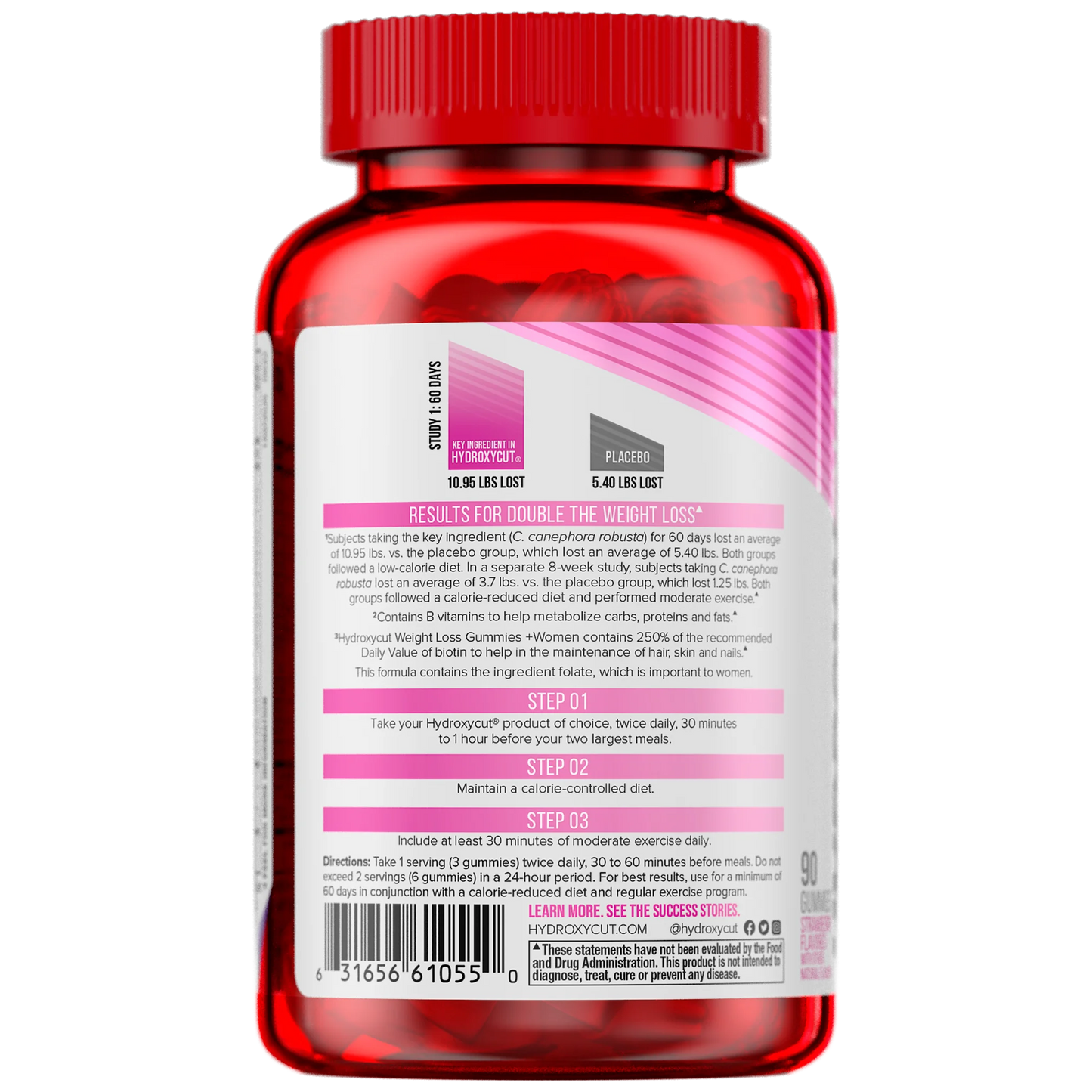 Hydroxycut Gummies for Women, Strawberry Flavor, 90 Count - Exp. 04/27