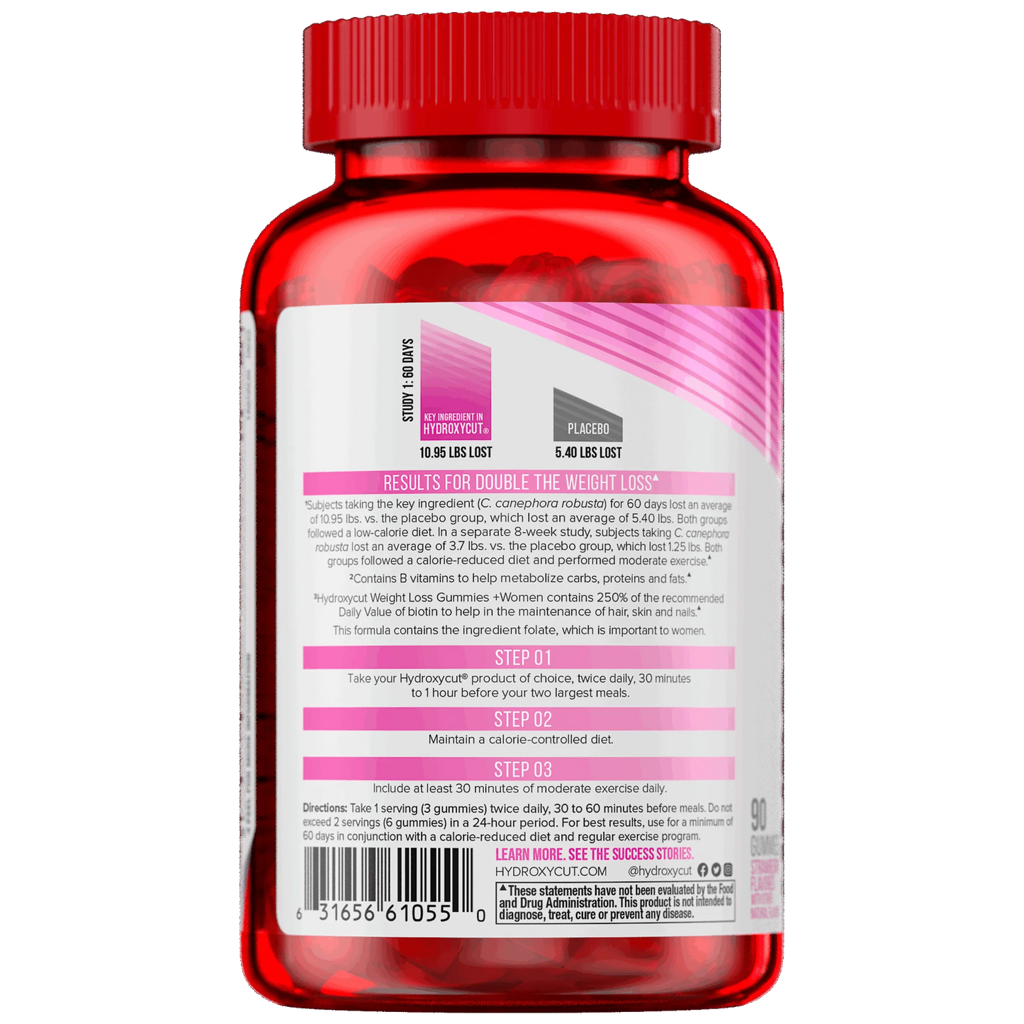 Hydroxycut Gummies for Women, Strawberry Flavor, 90 Count - Exp. 04/27