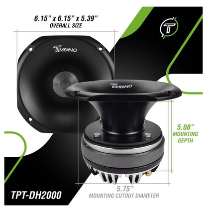 2-Inch Exit Compression Driver + Horn 450W, 8 Ohm, 109 dB Car Audio Speaker