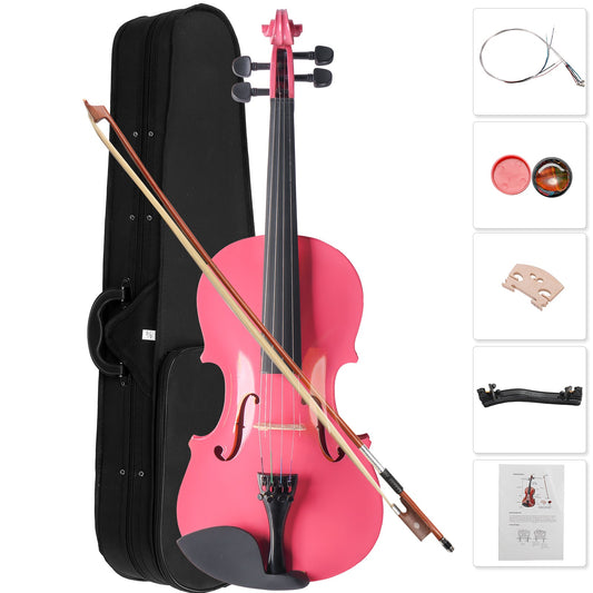 1/4 Size Kids Acoustic Violin Set with Case, Bow, and Rosin for Beginners - NEW!