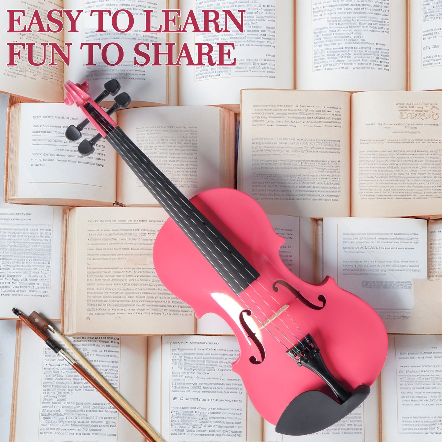 1/4 Size Kids Acoustic Violin Set with Case, Bow, and Rosin for Beginners - NEW!