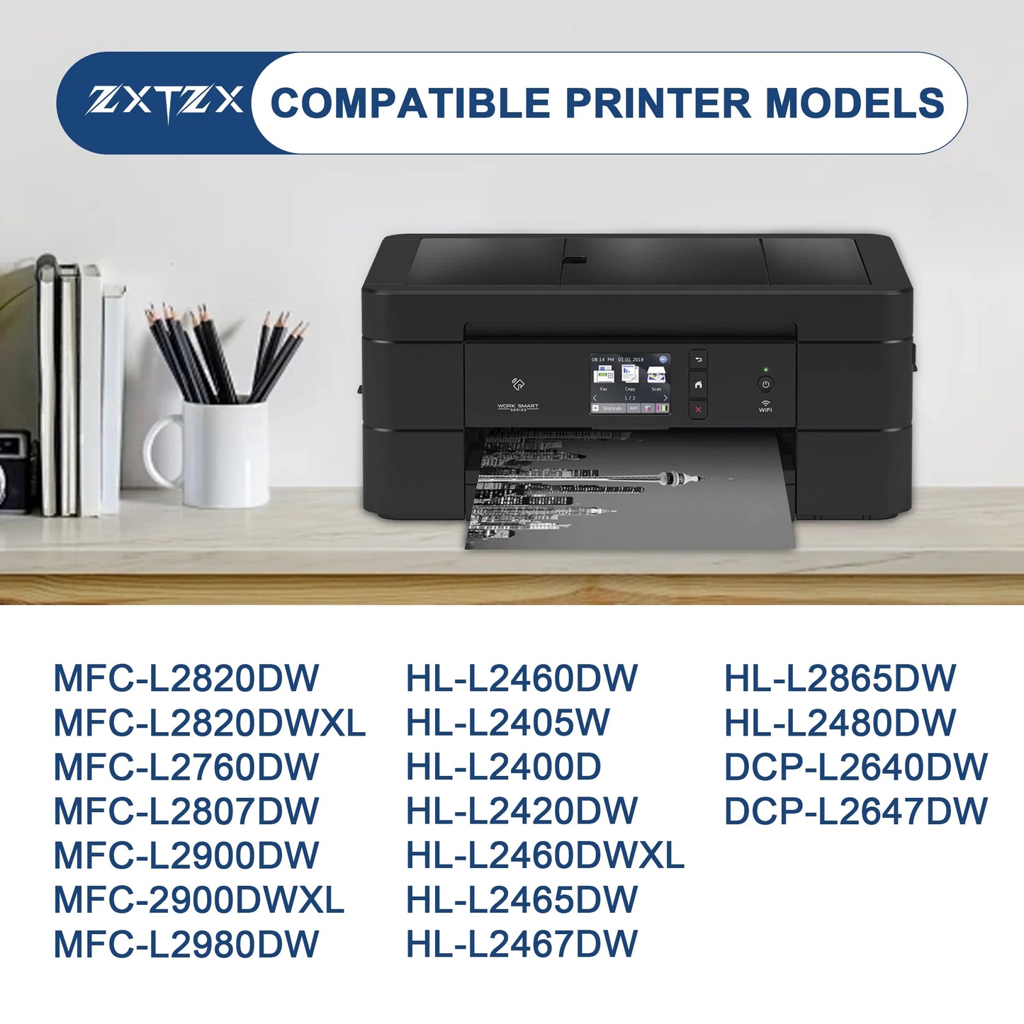 Brother TN830XL Toner Cartridge Compatible 2-Pack for MFC-L2820DW Printer - New!