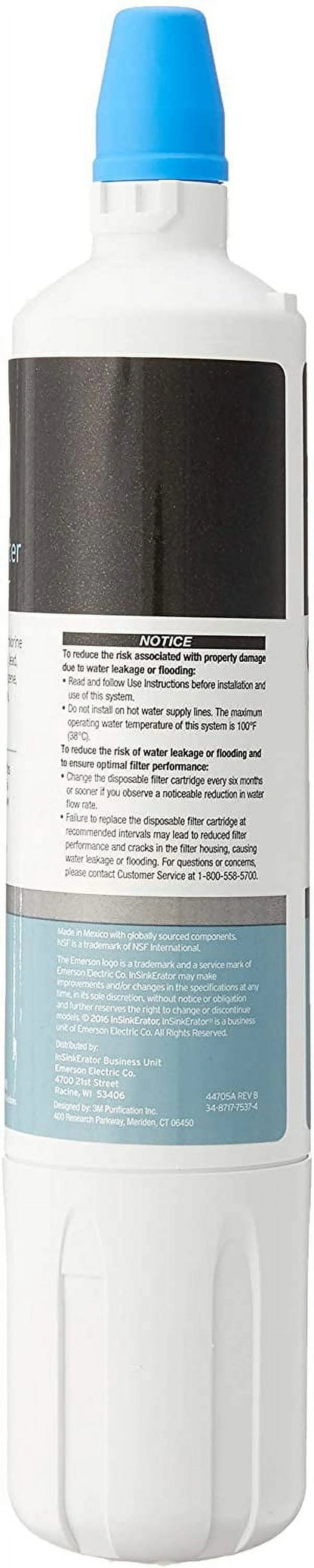 InSinkErator F-2000 Replacement Water Filter Cartridge, 1-Pack NSF Certified New