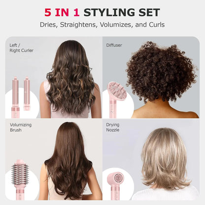 Mescomb5-in-1 High-Speed Hot Air Styler with Diffuser for Curly Hair, Pro New