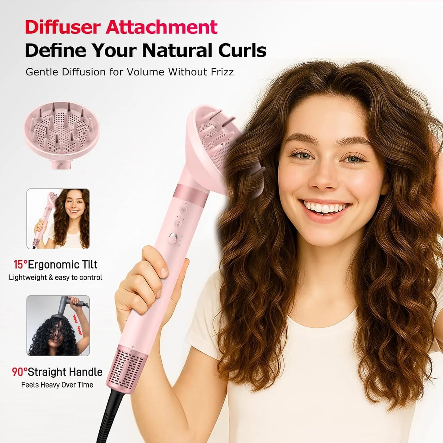 Mescomb5-in-1 High-Speed Hot Air Styler with Diffuser for Curly Hair, Pro New