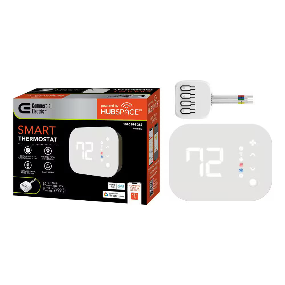 Commercial Electric (HTSA15CWB) Wi-Fi Smart Programmable WiFi Thermostat - New!