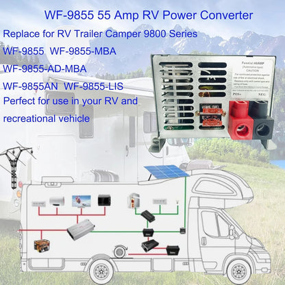 WF-9855-AD, 55 Amp RV Power Converter for RV Trailer Camper 9800 Series, New!