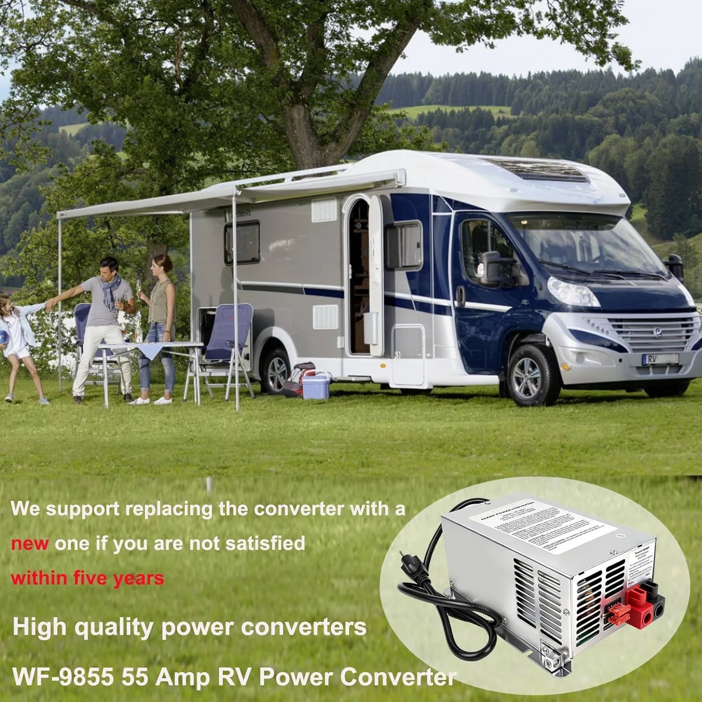 WF-9855-AD, 55 Amp RV Power Converter for RV Trailer Camper 9800 Series, New!