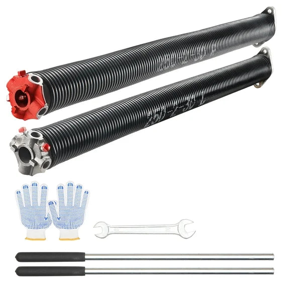 Garage Door Torsion Springs Pair 0.250" x 2" x 30" Non-Slip Winding Bars - NEW!