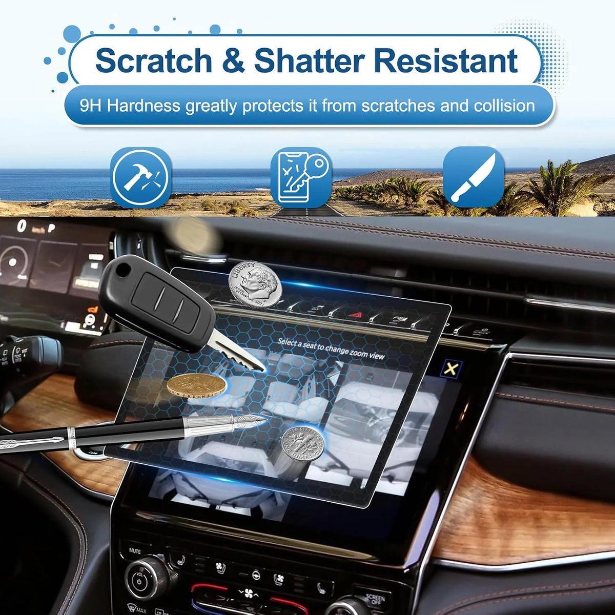 10.1-Inch Screen Protector for 2022-2025 Jeep Grand Cherokee - Tempered Glass - NEW!