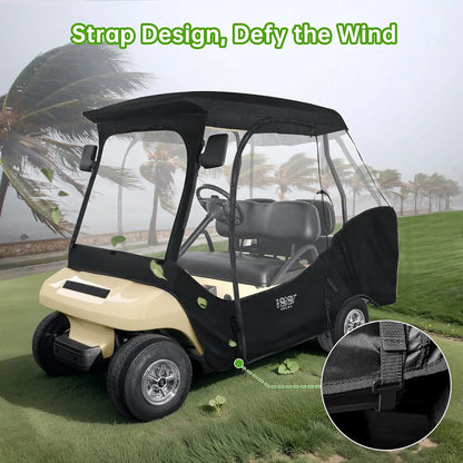 4 Passenger Golf Cart Enclosures for Club Car DS, Waterproof Black Cover - NEW!
