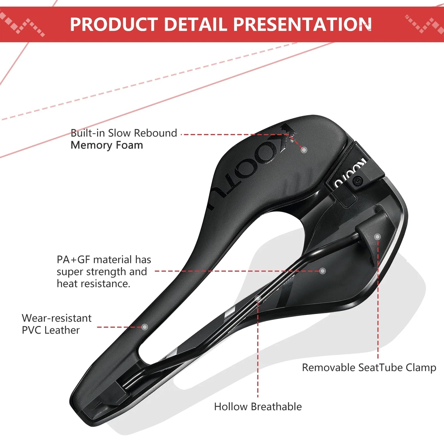 Comfort Road Bike Saddle for Men and Women, Waterproof & Shock Absorbing - NEW!