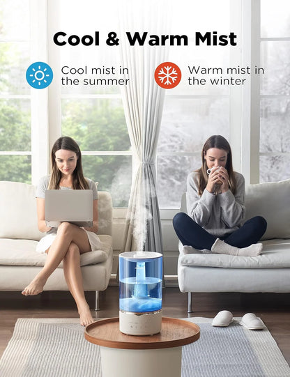 Pelonis Warm Cool Mist Humidifier for Bedroom, 4L, Essential Oil Diffuser - NEW!