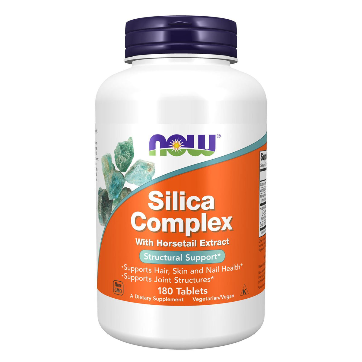 NOW FOODS Silica Complex 180 Tablets for Skin, Hair & Joints - Vegan, Non-GMO - exp.12/27