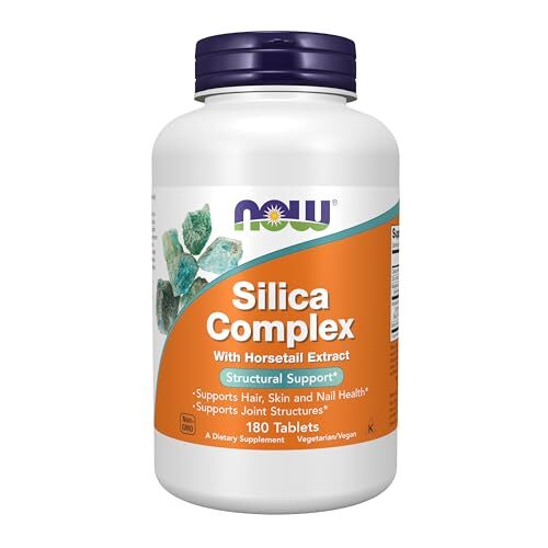 NOW FOODS Silica Complex 180 Tablets for Skin, Hair & Joints - Vegan, Non-GMO - exp.12/27