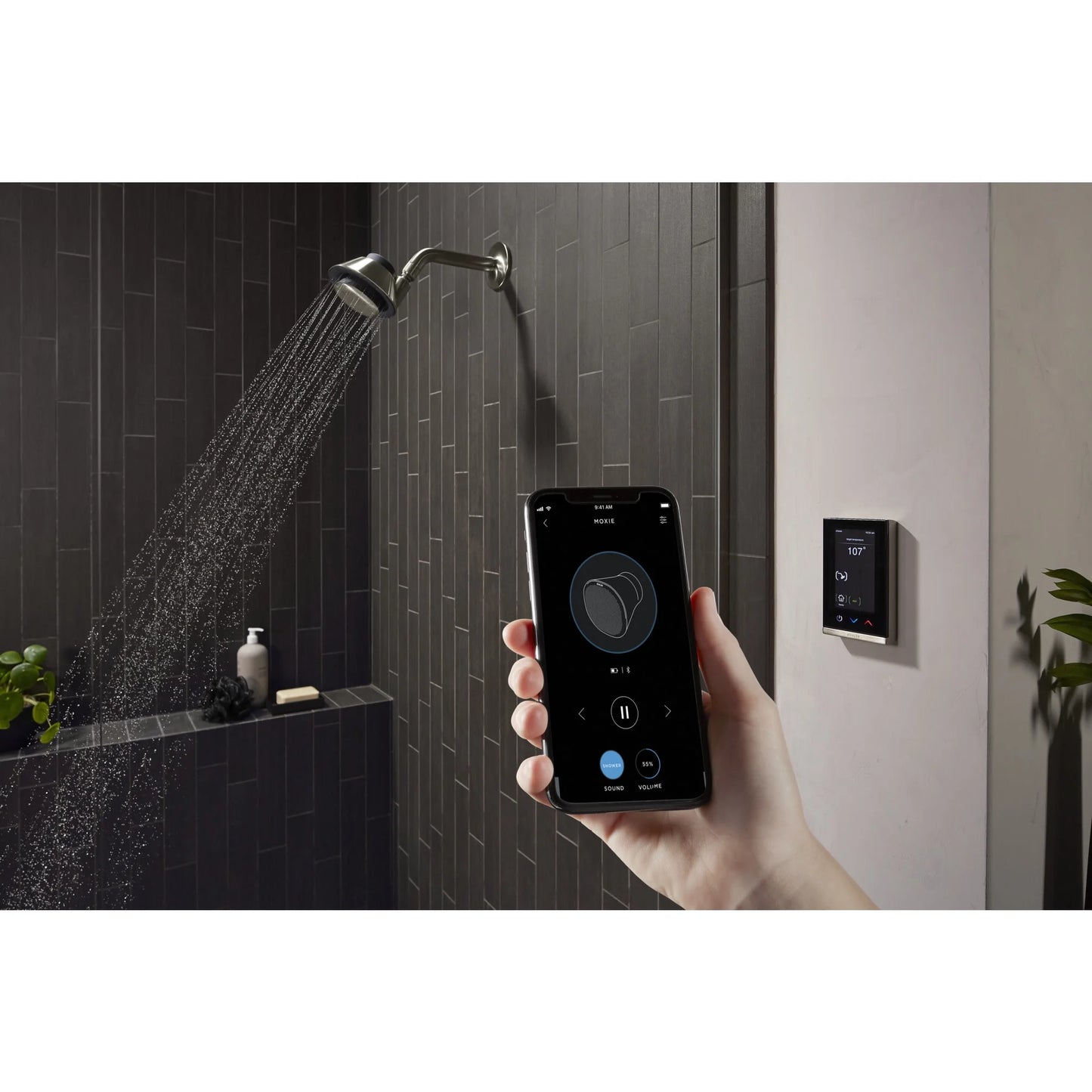 Kohler Moxie 2.5 GPM Shower Head with Bluetooth Speaker - Brushed Nickel, New!