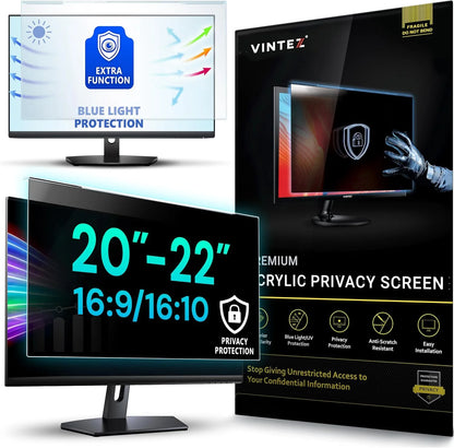 Vintez 21.6 Inch 16:10 Computer Privacy Screen Filter for Widescreen Monitors - NEW!