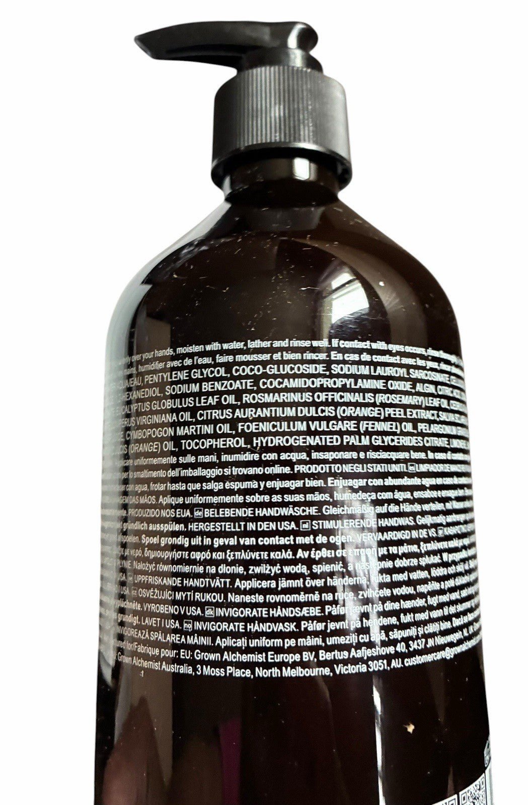 Grown Alchemist Invigorate Hand Wash 500ml Sweet Orange Cedarwood Sage - NEW!